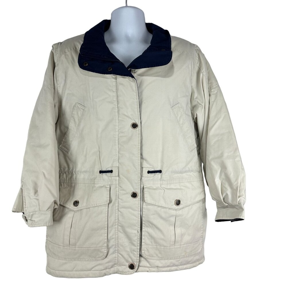 Pacific Trail Outdoor Wear Jacket Beige Blue Size M Medium Premium Quality
